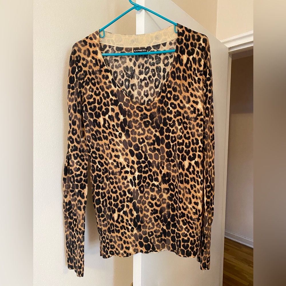EXPRESS Leopard V Neck
